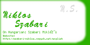 miklos szabari business card